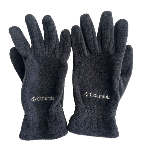 Columbia Women's Black Fleece Gloves M 100% Polyester Warm Soft Winter Accessory - Picture 1 of 4